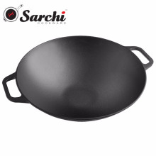 Sarchi Seasoned Wok de hierro fundido, 14 pulgadas